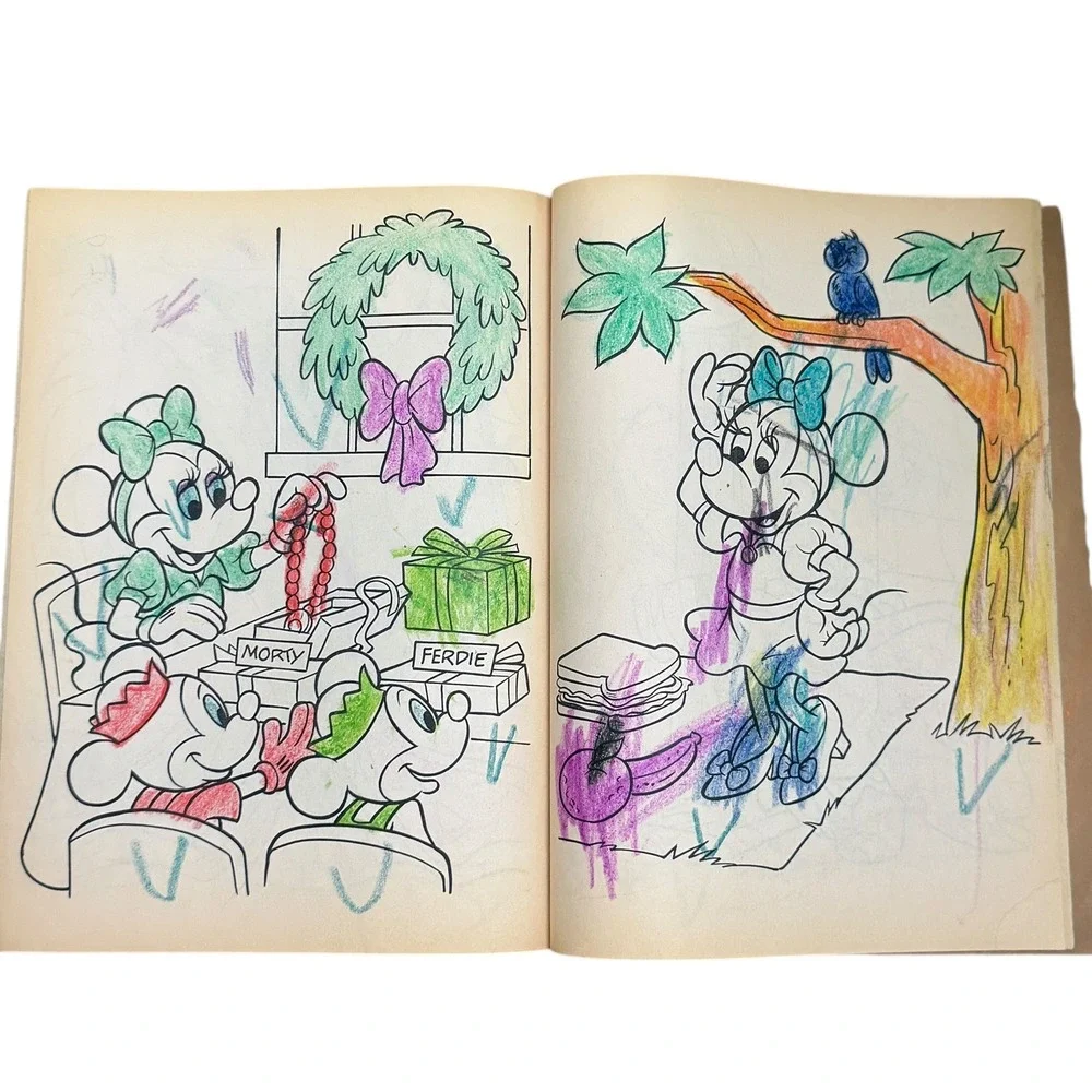 2 Vintage 1980s‎ Walt Disney  Mickey Mouse and Friends Coloring Books Retro Used
